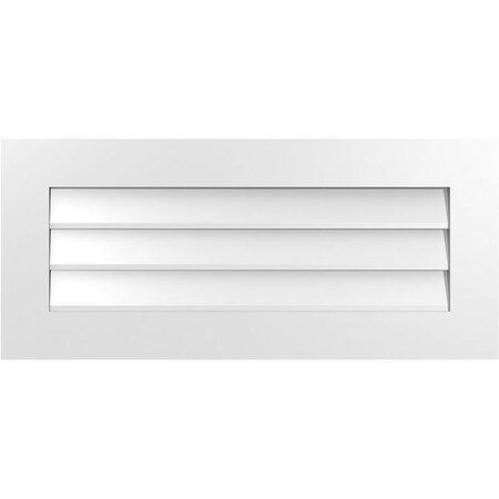 Ekena Millwork Vertical Surface Mount PVC Gable Vent: Non-Functional, w/3-1/2"W x 1"H, Standard Frame, 36"W x 16"H GVPVE36X1601SN